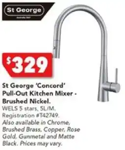 Harvey Norman St George 'Concord' Pull-Out Kitchen Mixer - Brushed Nickel offer