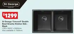Harvey Norman St George 'Concord' Double Bowl Granite Kitchen Sink - Black offer