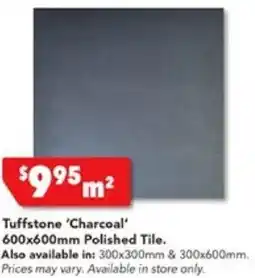 Harvey Norman Tuffstone 'Charcoal' 600x600mm Polished Tile offer