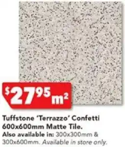 Harvey Norman Tuffstone 'Terrazzo' Confetti 600x600mm Matte Tile offer