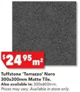 Harvey Norman Tuffstone 'Terrazzo' Nero 300x300mm Matte Tile offer