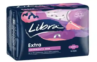 Libra extra goodnights with wings 10 pads