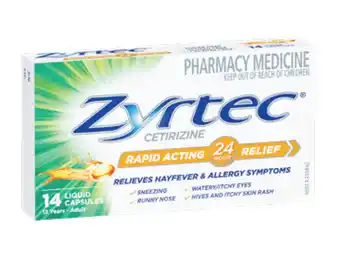Zyrtec cetirizine 14 liquid capsules