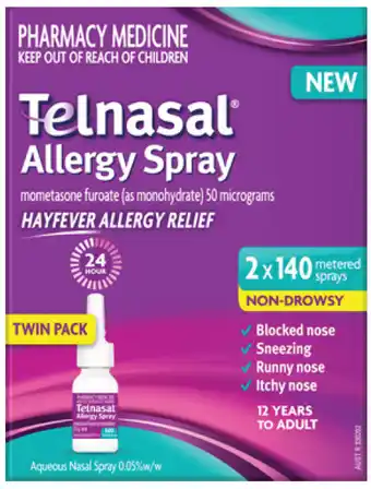 Star Discount Chemist Telnasal allergy spray 2 x 140 metered sprays offer