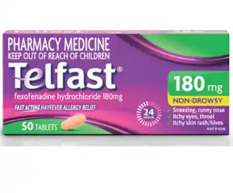 Star Discount Chemist Telfast 180mg non-drowsy 50 tablets offer