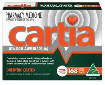 Star Discount Chemist Cartia low dose aspirin 100mg 168 tablets offer