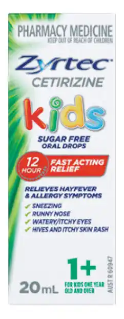 Star Discount Chemist Zyrtec cetirizine kids sugar free oral drops 1+ years 20ml offer