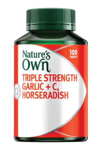 Star Discount Chemist Nature’s own triple strength garlic + c horseradish 100 tablets offer