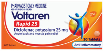 Voltaren rapid 25mg 30 tablets