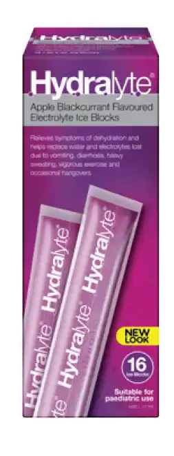 Hydralyte electrolyte 16 iceblocks - apple blackcurrant