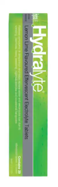 Hydralyte effervescent 20 tablets - lemon lime