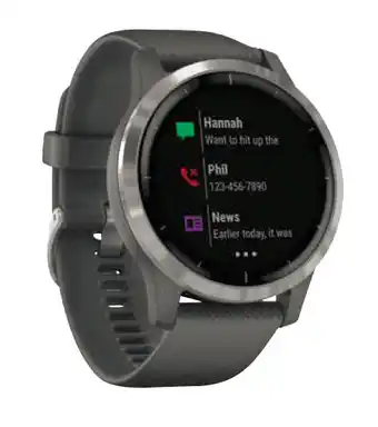 The Good Guys Garmin vivoactive 4 hybrid watch - grey/ silver offer