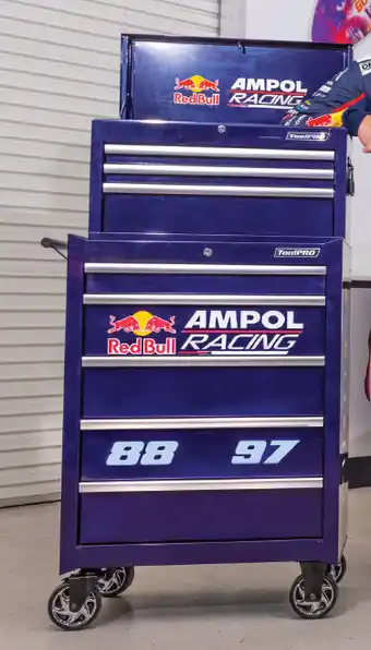 SuperCheap Auto Toolpro red bull ampol racing tool cabinet - top chest offer