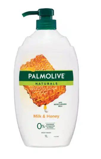 Palmolive naturals milk & honey body wash 1l