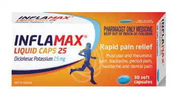 Alliance Pharmacy Inflamax liquid caps 25mg offer