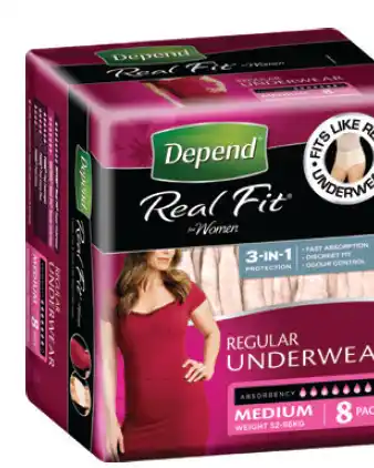 Depend real fit women regular underwear xl 8 pack