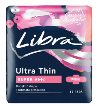 Libra ultra thin pads with wings super 12 pack