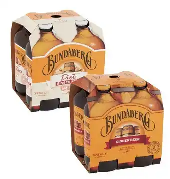 Coles Bundaberg Brewed Soft Drink 4x375mL offer