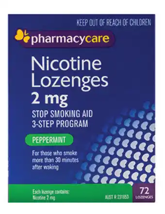 Alliance Pharmacy Pharmacy care nicotine 2mg 72 lozenges offer
