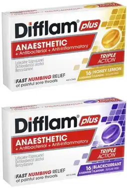 Coles Difflam Plus Anaesthetic Lozenges 16 Pack^ offer
