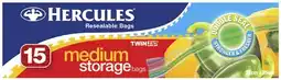 Coles Hercules TwinZip Resealable Medium Storage Bags 15 Pack offer