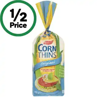 Woolworths Real Foods Corn Thins 125-150g offer