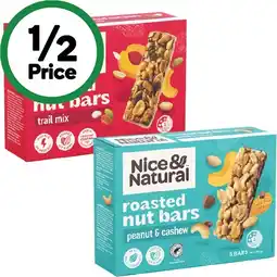 Woolworths Nice & Natural Nut Bars 180-192g Pk 6 offer