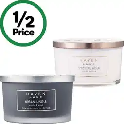 Woolworths Haven Luxe Signature Soy Blend Candle Pk 1 offer