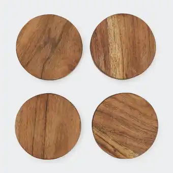 Set of 4 acacia coasters