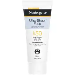Woolworths Neutrogena Ultra Sheer Face Lotion Sunscreen SPF50 88ml‡ offer