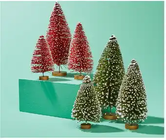 Kmart Assorted bottle brush christmas tree 3 pack offer