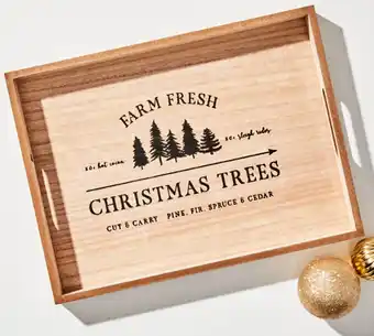 Christmas decorative wooden tray