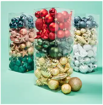 Kmart 100 pack christmas chic, traditional charm or natural nostalgia decorations set offer