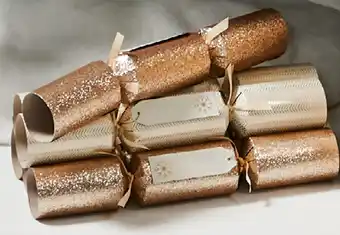 6 pack luxury crackers – glitter gold