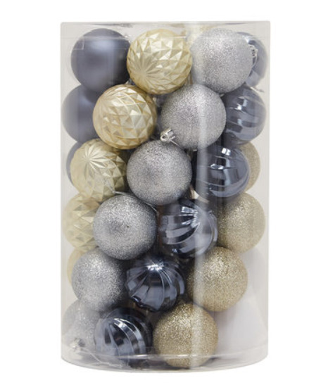 Kmart 47 pack 6cm natural nostalgia baubles offer
