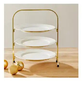 Kmart 3 tier gold look plate stand offer