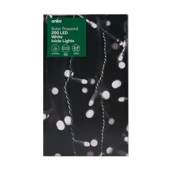 200 led solar icicle lights - blue
