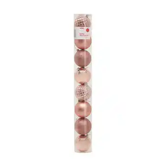 Kmart 8 pack 8cm baubles - rose gold look offer