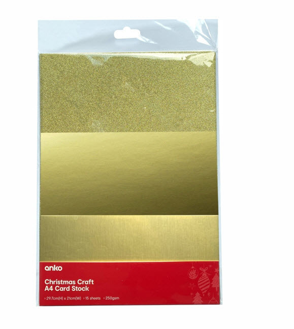 A4 cardstock gold offer at Kmart