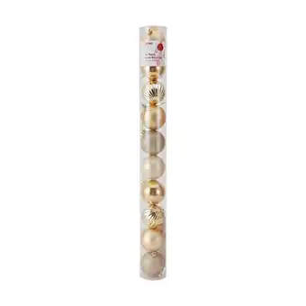 Kmart 10 pack 6cm baubles - gold look offer