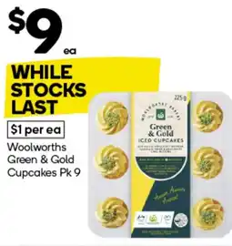 Woolworths Woolworths Green & Gold Cupcakes Pk 9 offer