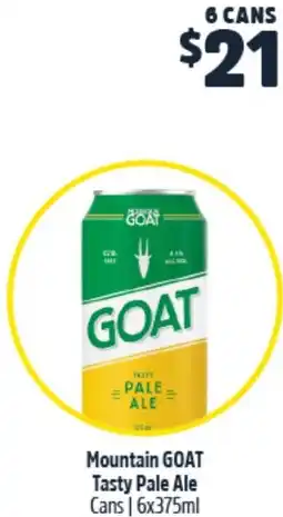 Woolworths Mountain GOAT Tasty Pale Ale Cans 6x375ml offer