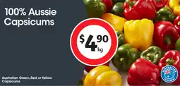 Coles Australian Green, Red or Yellow Capsicums offer