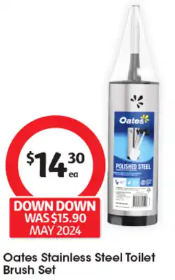 Oates Stainless Steel Toilet Brush Set