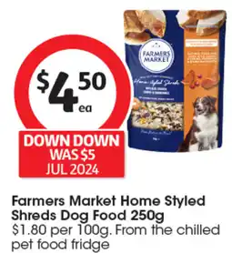 Coles Farmers Market Home Styled Shreds Dog Food 250g offer