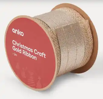 Kmart Gold burlap ribbon 3m offer