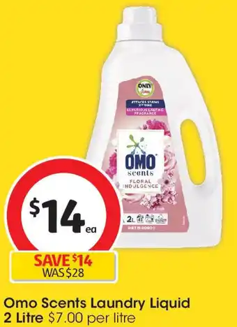 Coles Omo Scents Laundry Liquid 2 Litre offer