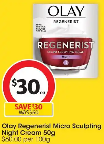 Coles Olay Regenerist Micro Sculpting Night Cream 50g offer