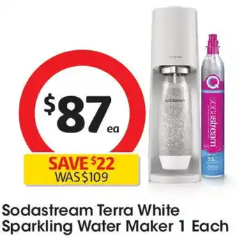 Coles Sodastream Terra White Sparkling Water Maker 1 Each offer