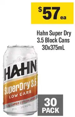 Coles Hahn Super Dry 3.5 Block Cans 30x375mL offer